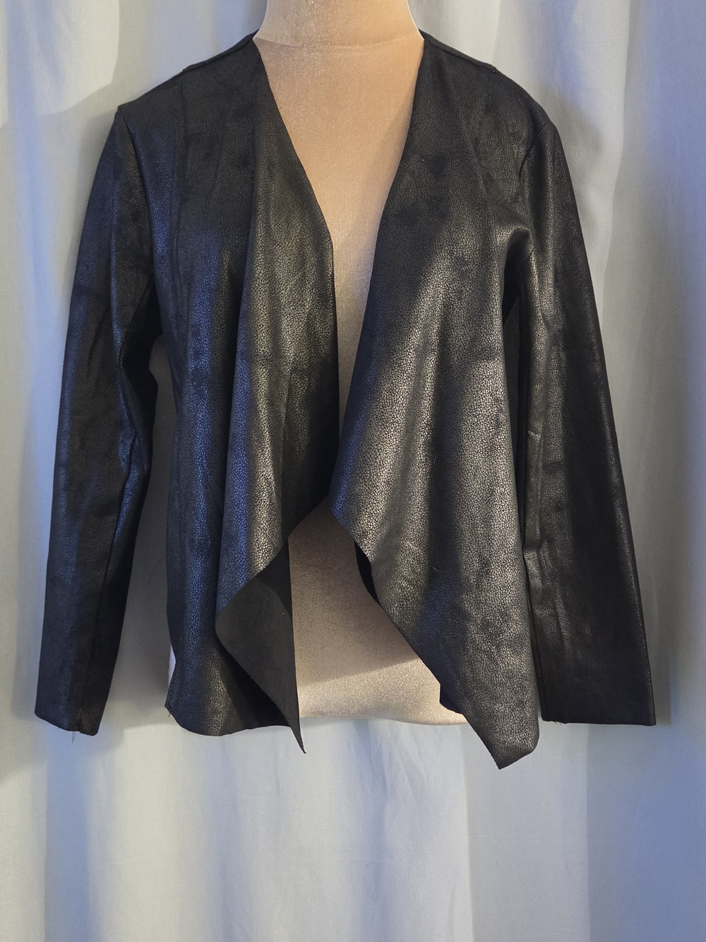 Women's Open-Front Jacket Faux Leather By Kori Size Medium